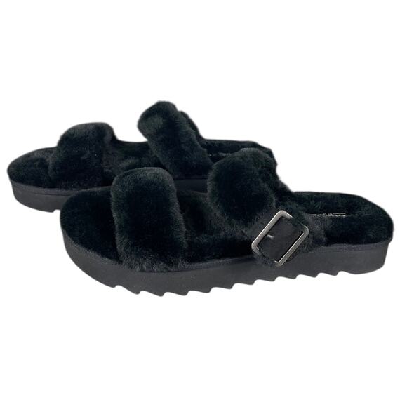 Koolaburra by UGG Furr-ah Slide Sandal Black Women’s 11 Faux Fur Slippers NWOT - Picture 11 of 13